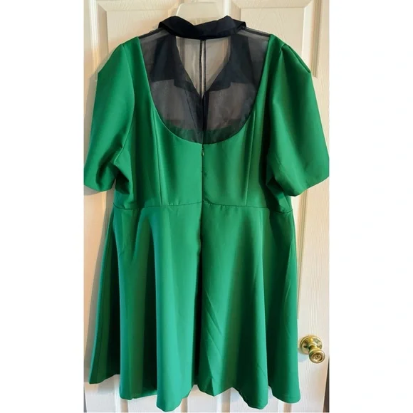 Eloquii A-line green and navy blue collar dress 💚💙 - Picture 3 of 6